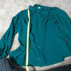 Green Poet Blouse w/ Bow